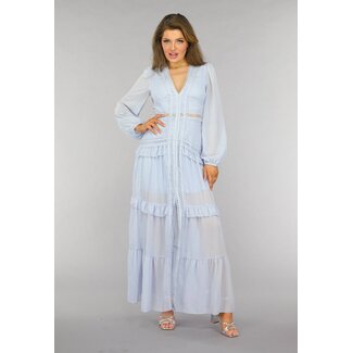 Hellblaues Bohemian Maxikleid