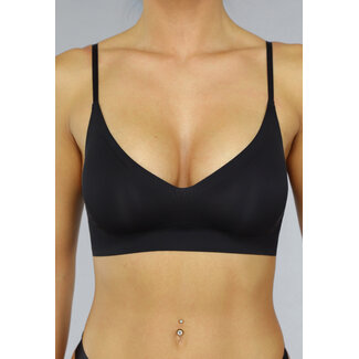 Schwarzer nahtloser Bralette mit Riemchenrücken
