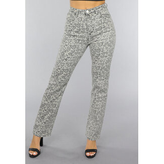 Redial Jeans Graue Straight Leg Heart Jeans mit hoher Taille