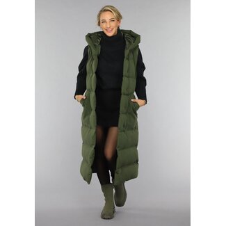 Grüner langer wattierter Bodywarmer