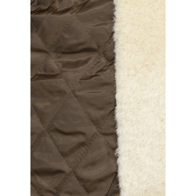Beigefarbene Soft Intermediate Jacke mit braunen Details