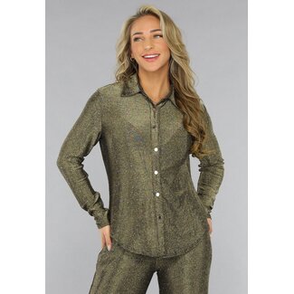Goldene Bluse mit Glitzersteinen
