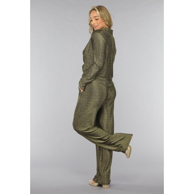 Goldene Bluse mit Glitzersteinen