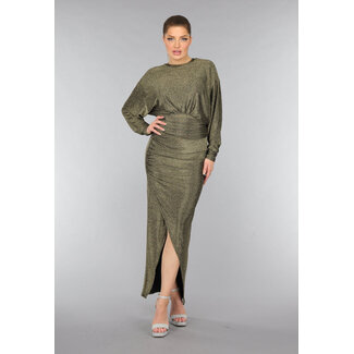 Goldfarbenes Maxikleid mit Strasssteinen