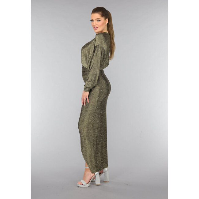Goldfarbenes Maxikleid mit Strasssteinen