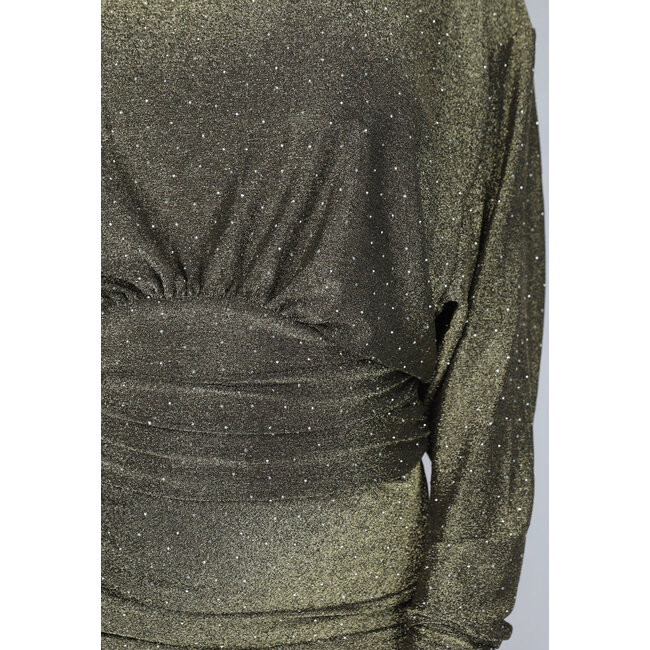 Goldfarbenes Maxikleid mit Strasssteinen