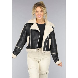 Schwarze Lammy Biker Jacke