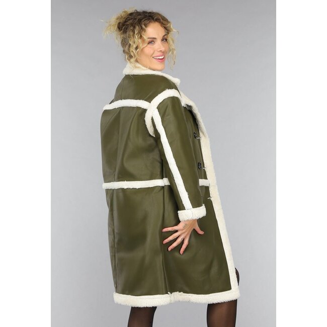 Dunkelgrüner Lammy Trenchcoat