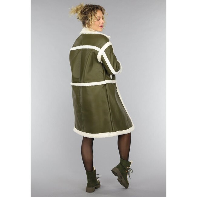 Dunkelgrüner Lammy Trenchcoat