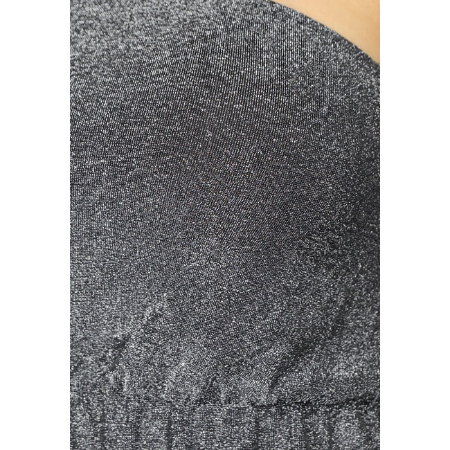 Silbernes asymmetrisches Glitzer-Top mit einem Ärmel