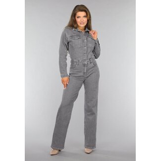 Redial Jeans Hellgrauer Denim Jumpsuit mit Stretch