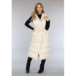 Lange Pulswärmer mit Kapuze in Beige
