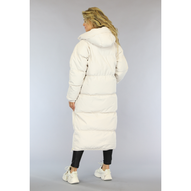 Beige gesteppter Wintermantel in Übergröße