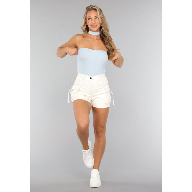Bodysuit im Choker-Look in Hellblau