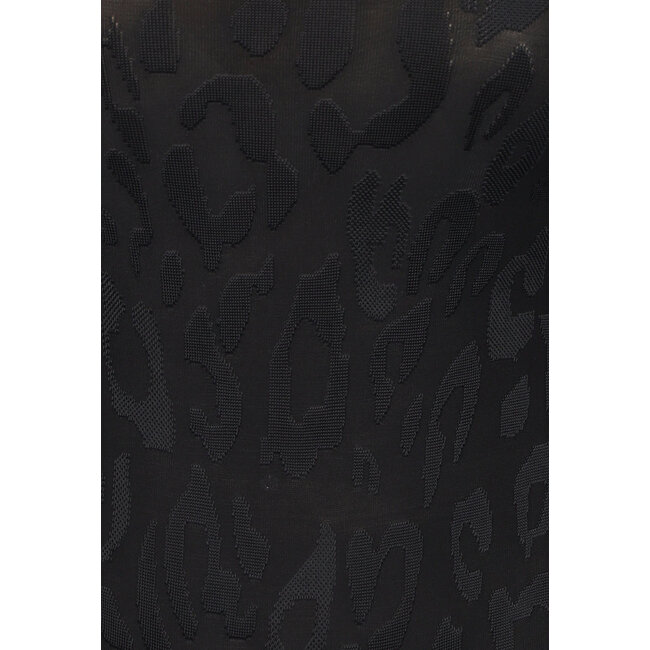 Leoparden-Bodysuit in Schwarz
