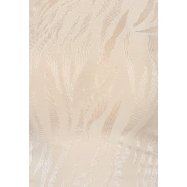 Taupefarbenes langärmeliges Top mit Zebradruck und farbigem