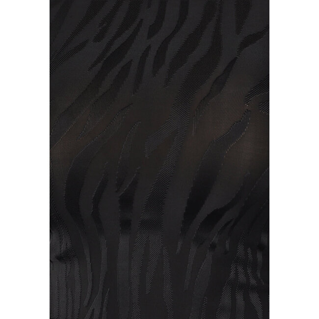 Schwarzes langärmeliges Top mit Zebradruck