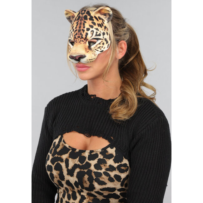 Schaumstoffmaske mit Pantherdruck