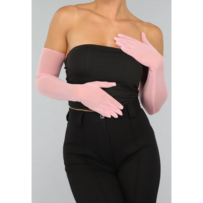 Hellrosa Mesh-Handschuhe