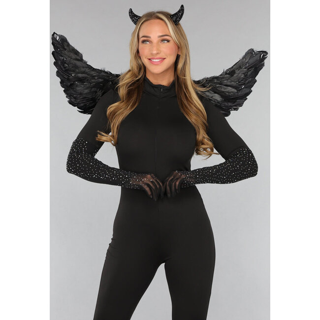 Mesh-Handschuhe mit Strasssteinen