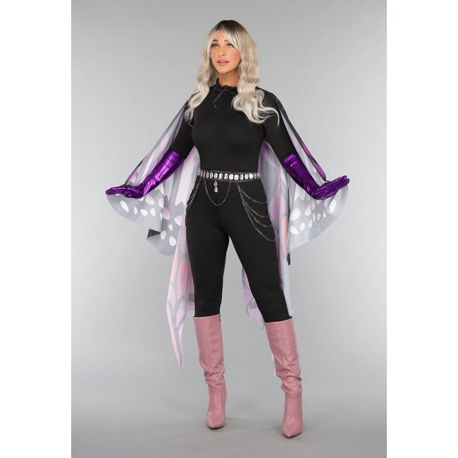 Lila Metallic-Ellbogenhandschuhe