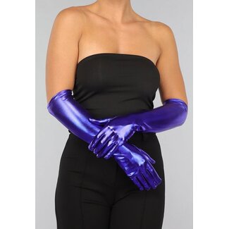 Königsblau glänzende Handschuhe