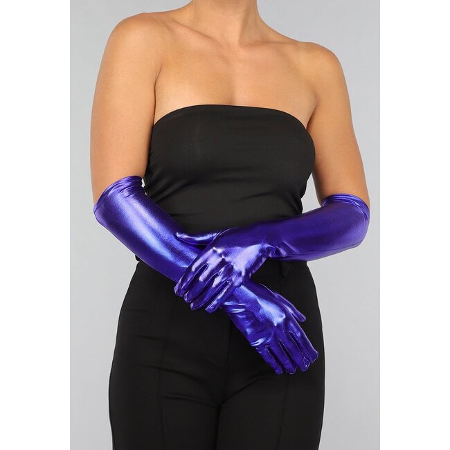 Königsblau glänzende Handschuhe