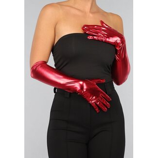 Rot glänzende Gala-Handschuhe