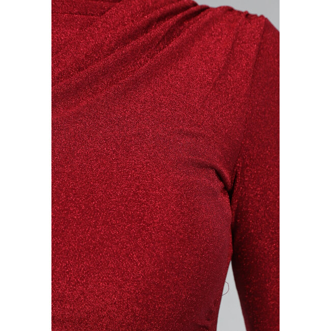 Rotes wunderschönes plissiertes Top