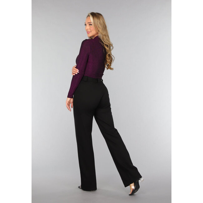 Twist-Bodysuit mit lila Glitzer