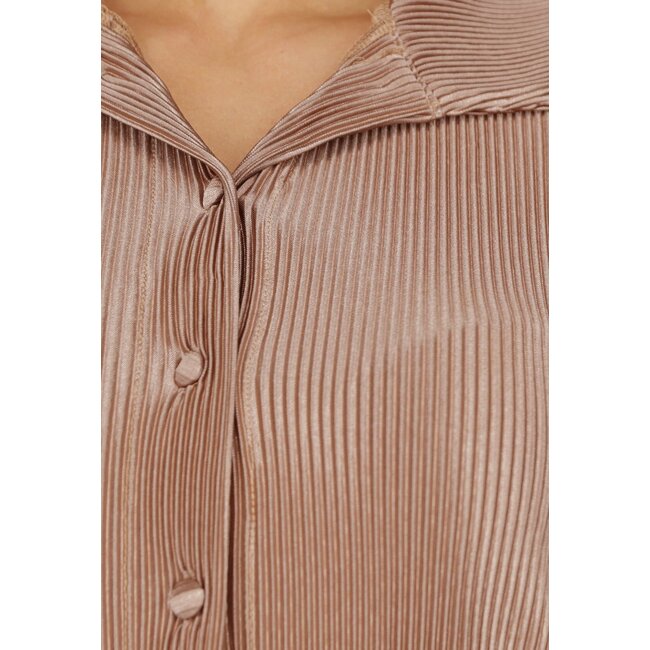 Taupe Plissé 2-teiliges Set