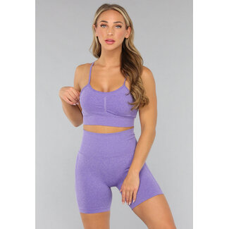 Lila Sportliches Set mit Biker Short