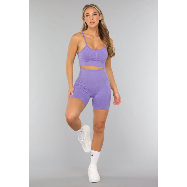 Lila Sportliches Set mit Biker Short