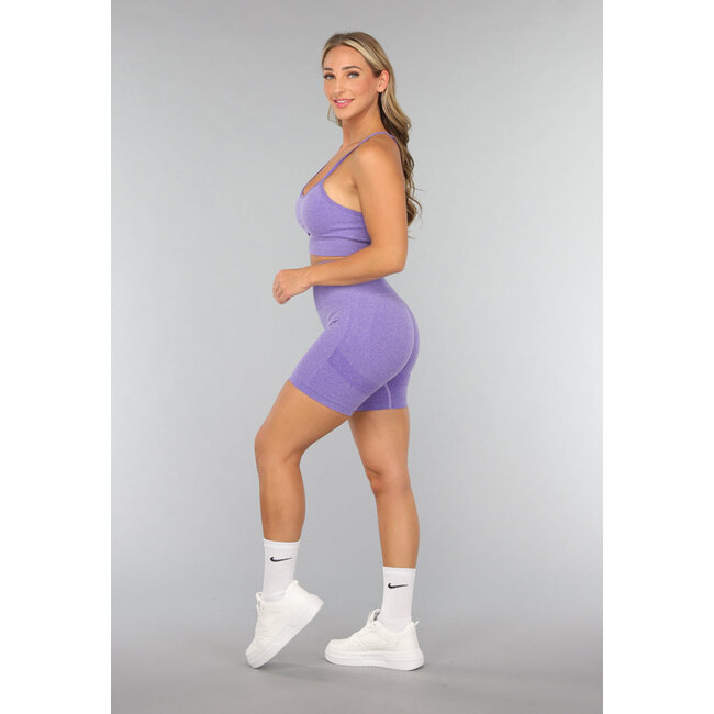 Lila Sportliches Set mit Biker Short