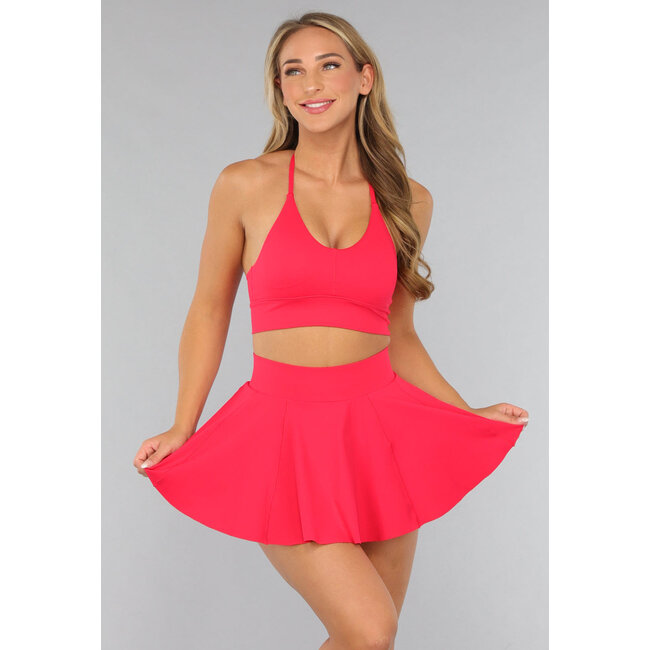 Rotes Sport-Set mit Sport-Skort