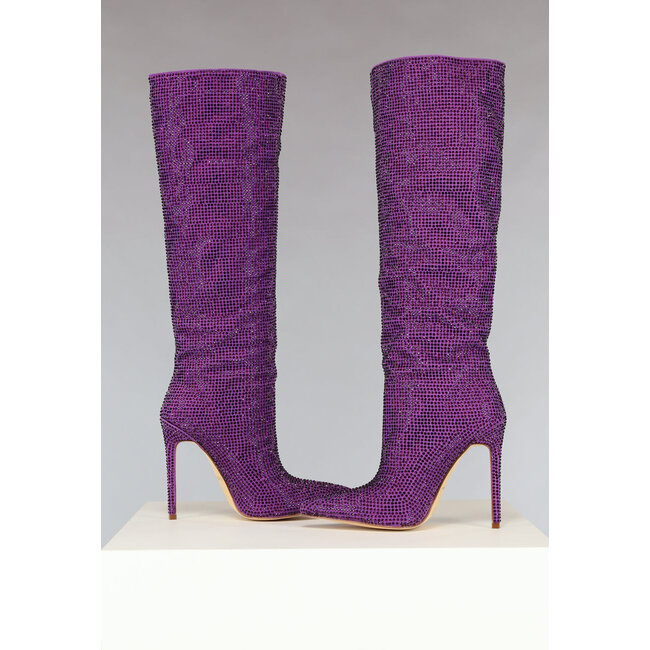 Lila Glitzerstiefel mit Stilettoabsatz