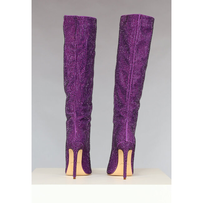 Lila Glitzerstiefel mit Stilettoabsatz