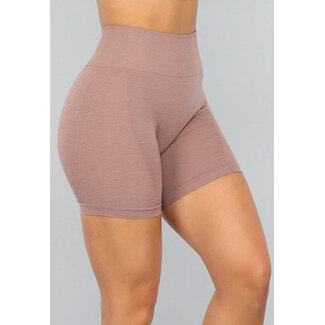 Taupe Fitness-Short mit Scrunch