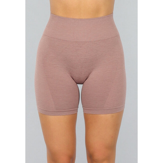 Taupe Fitness-Short mit Scrunch