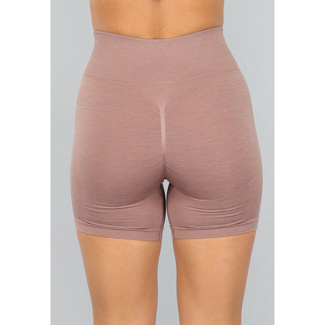 Taupe Fitness-Short mit Scrunch