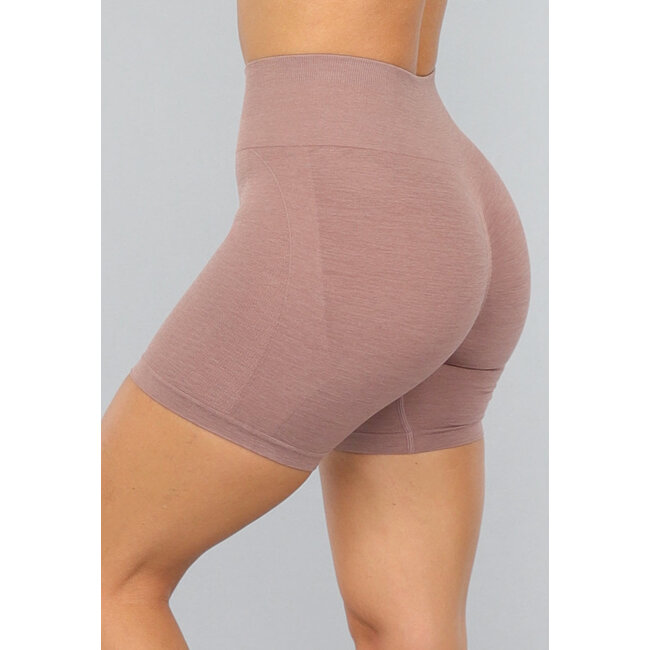 Taupe Fitness-Short mit Scrunch