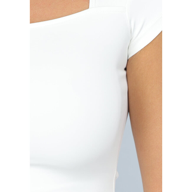 Weißes Sport-Top mit Rundhalsausschnitt