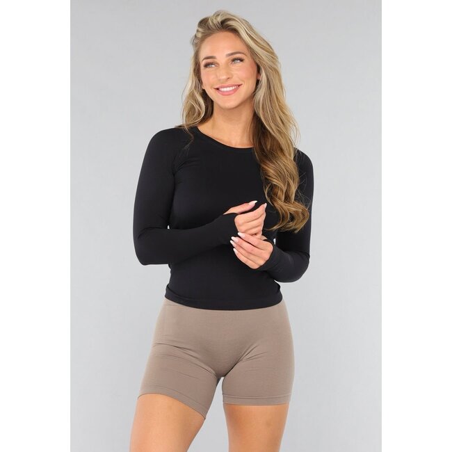 Sportliches Langarm-Top aus Elastic Fabric