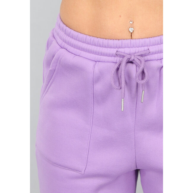 Lila Fleece Zweiteiler mit Kapuze