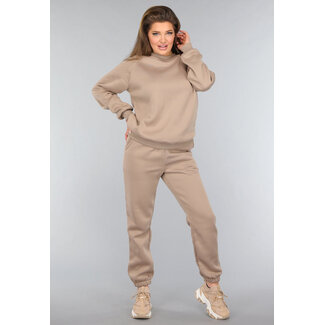Fleece-Jogger-Set in Camel
