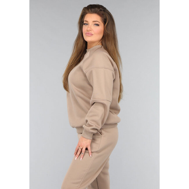 Fleece-Jogger-Set in Camel