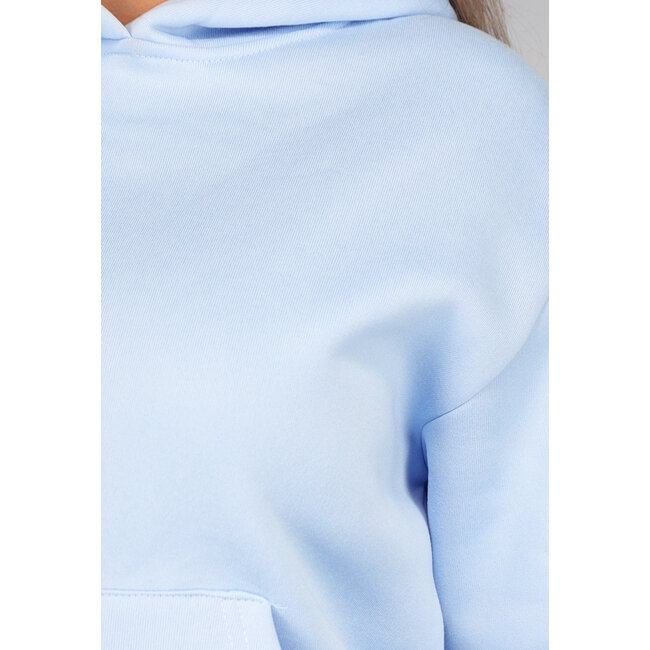Blaues Fleece Lounge Set mit Shorts