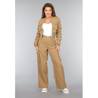 Weites Bein Cargo Set in Camel