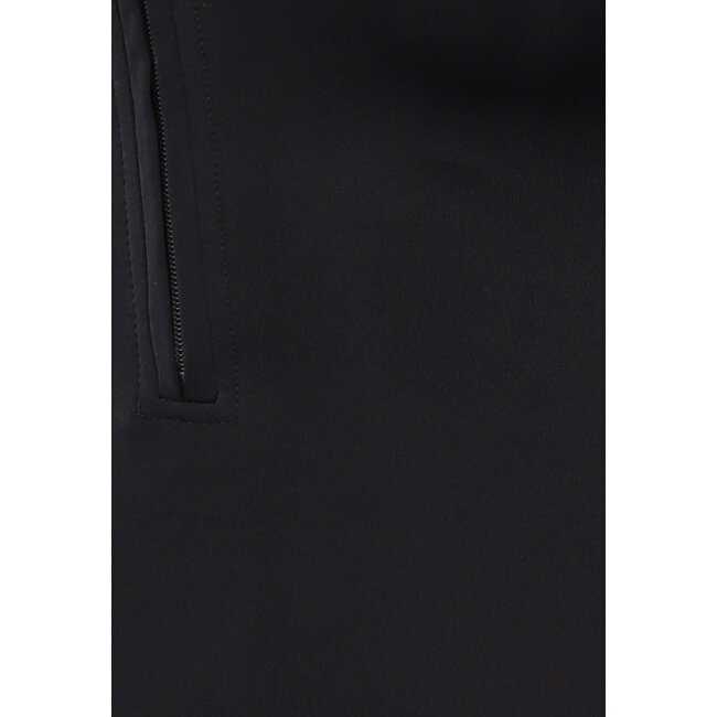 Schwarzer taillierter Jumpsuit mit Reissverschluss