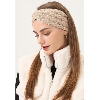 Gestrickter Haarreif mit Glitzersteinen